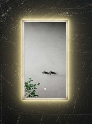 24w 36w Concealed Frame Bathroom Makeup Mirror With Lights