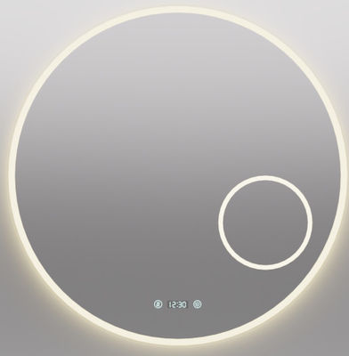 Slimme LED-badkamerspiegel met anti-nevelfunctie, tijd- en temperatuurweergave, staploze dimming, waterdicht ontwerp, dual-touch-controle, 3000K~6000K kleurtemperatuur, een aanpasbare afmetingen en functie